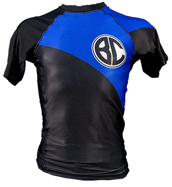 Rash Guard New Age Manga Curta Preto e Azul