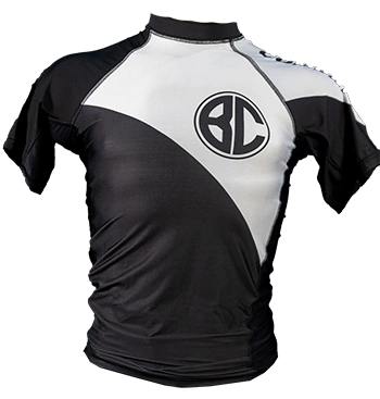 Rash Guard New Age Manga Corta Blanco y Negro